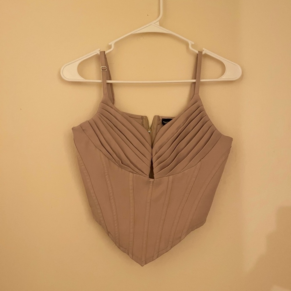 PrettyLittleThing Tan Corset Tank Top Size 0